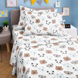 Kids Bears Queen 4 Piece Sheet Set - Boys, Girls, Teens, Toddler - Easy Fit Deep Pockets - Breathable, Hotel Quality Bedding Sheets - Machine Washable - Wrinkle Free - Cute, Cozy, Soft - CGK Linens