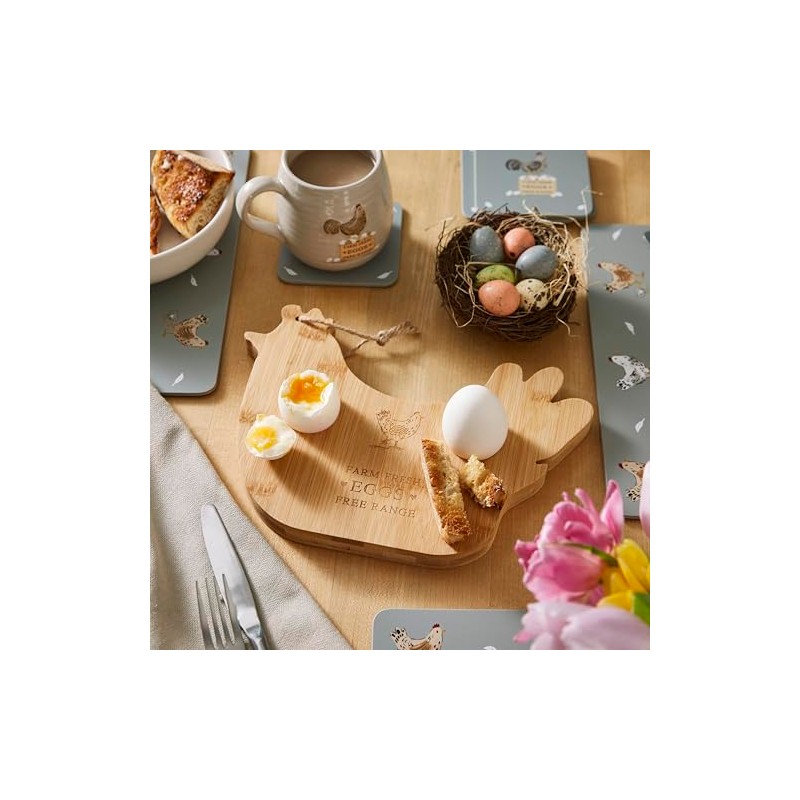 Cooksmart Hen House Lane Bamboo Breakfast Board | Hen Shaped