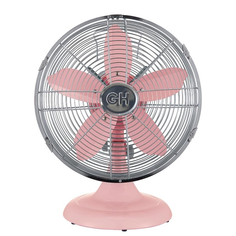 Good Housekeeping 92606 All-Metal 12" Retro Desk Office Table Fan