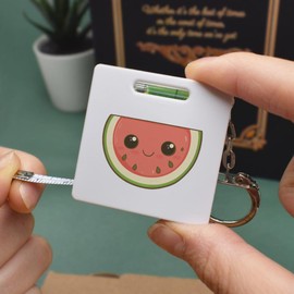 Azeeda 'Happy Slice of Watermelon ' Keyring Tape Measure/Spirit Level Tool (KM00041949)
