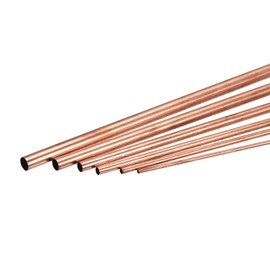 sourcing map Copper Tube, 2mm 3mm 4mm 5mm 6mm 7mm OD x 0.25mm Wall Thickness 200mm Length Metal Tubing, Pack of 6