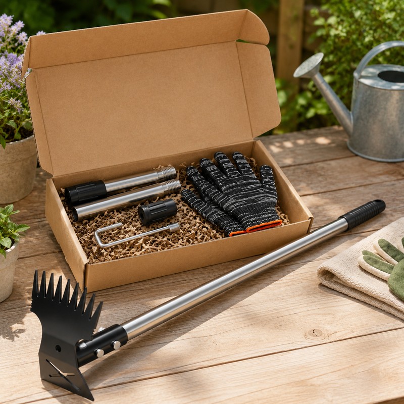 2-in-1 Garden Thatch Rake for Weeding & Soil Care –