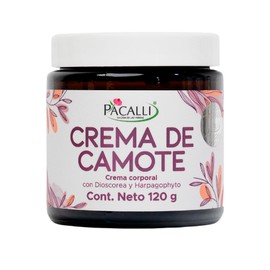 Crema de Camote Pacalli con Harpagophyto y Dioscorea 120g – Crema Corporal de Origen Natural para Molestias Musculares y Uso Diario