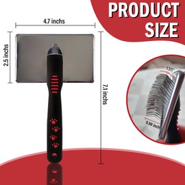 Extra Long Slicker Brush – Dog Brush for Shedding & Grooming, Detangler & Dematting Comb for Long-Haired Dogs, Doodles & Cats, Self-Cleaning Pet Brush (Style)