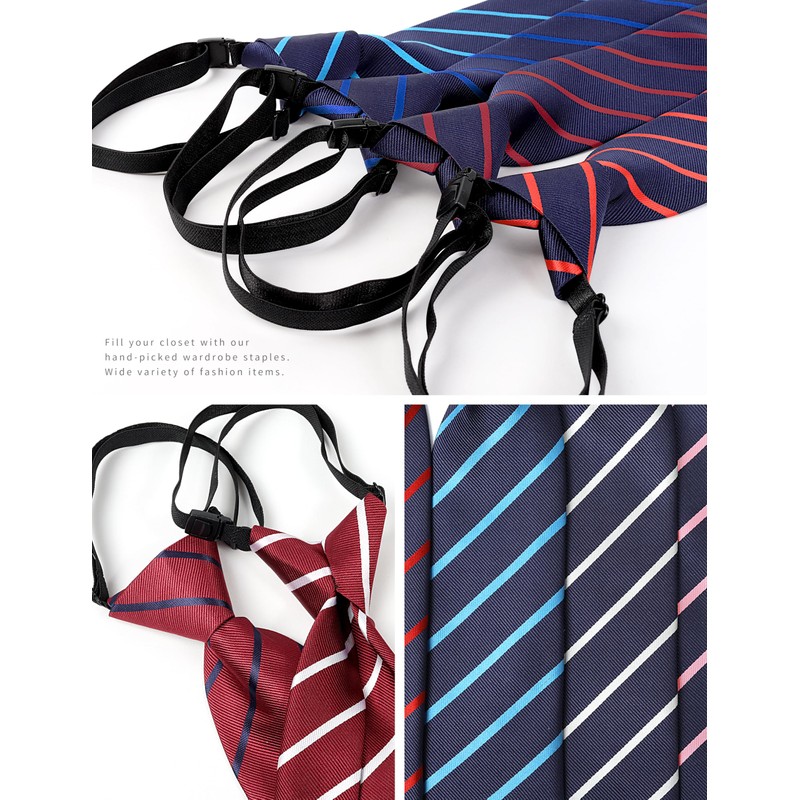 M.H.A.style 30507 Necktie, For Kids, Easy Elastic Type, Kids Striped
