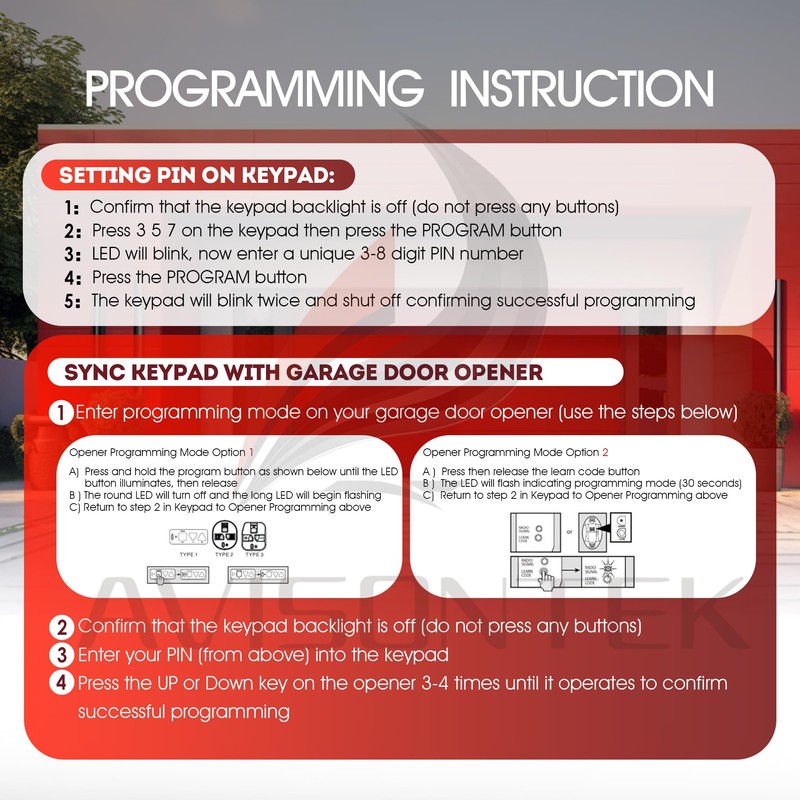 OKP-BX O1T-BX Overhead Door Legacy Python Garage Door Opener Keypad