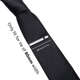 Honey Bear Mens Tie clip Bar - Music Musical Note Treble Clef Normal Size Stainless Steel for Business Wedding Gift 5.4cm Silver