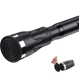 Tension Curtain Rod, 42 to 72 inch Adjustable Heavy Duty black shower curtain rod for bathroom Closet Windows