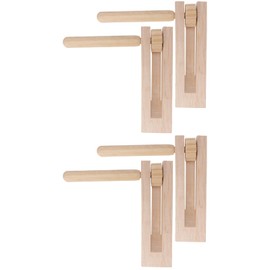 Gadpiparty Pack of 4 Wooden Ratchet Ratchet Noise Maker Traditional Mexican Rattle Ratchet Instrument Toy Noisemaker Learning Toy for Children Sports Events