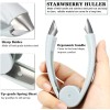 Boao 4 Pieces Strawberry Huller Tomato Corer Top Stem Remover