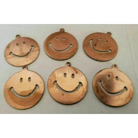 Unbranded Vintage Happy Face Copper Tone Charms Lot of 6 New