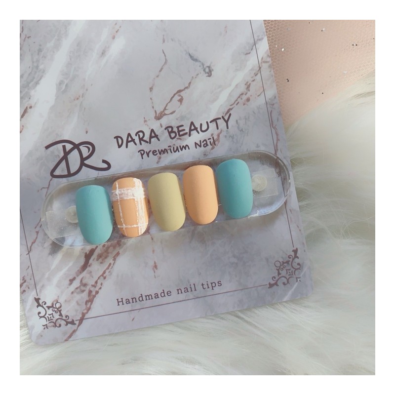[Handmade nail tip] Matte sweater check nails / [수제네일팁] 무광