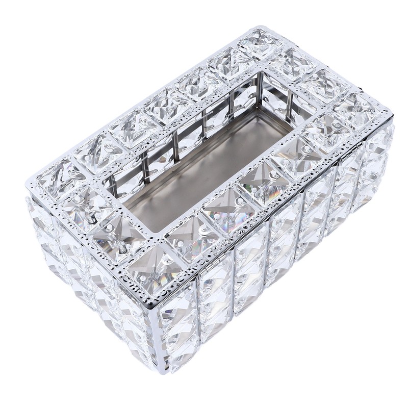 Crystal Tissue Dispenser Elegant Crystal Napkin Holder Decorative Facial Tissue