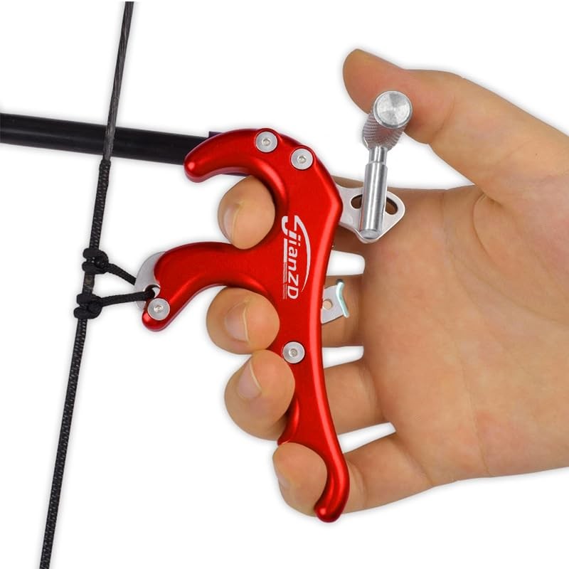 JIANZD Compound Bow Release Aid, Aluminum Alloy 4 Finger Trigger