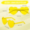 VZXMKA 12 Pcs Yellow Heart Sunglasses,Yellow Glasses Cute Fun Heart