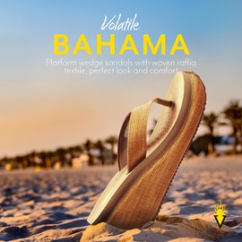 VOLATILE Women's Bahama Wedge Sandal, Tan, 8