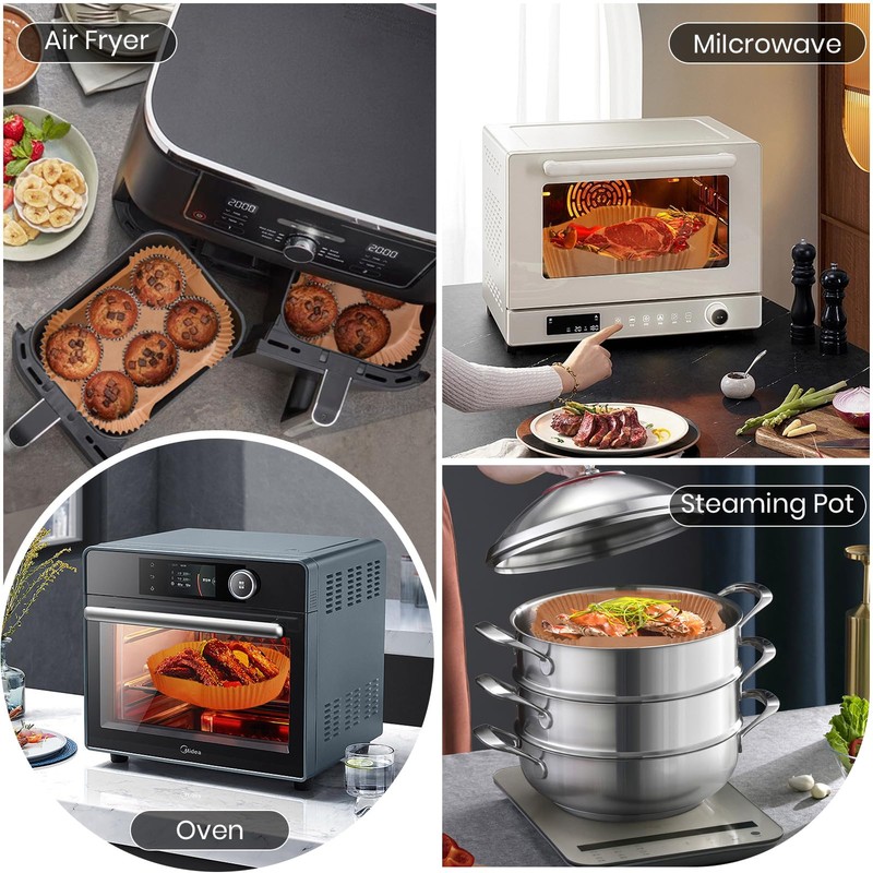 Baking Paper for Hot Air Fryer with Double Chamber, Pack