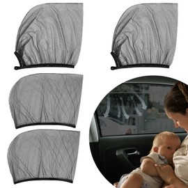 Asphodelia 4PCS Car Window Shade,Stretchy Car Window Screen for Rear Front Car Window Cover,Blocks Sunlight and Uv Rays Universal Car Sun Shades Window Curtains