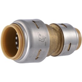 SharkBite Max 3/4 Inch x 1/2 Inch Reducing Coupling, Push to Connect Brass Plumbing Fitting, PEX Pipe, Copper, CPVC, PE-RT, HDPE, UR058A