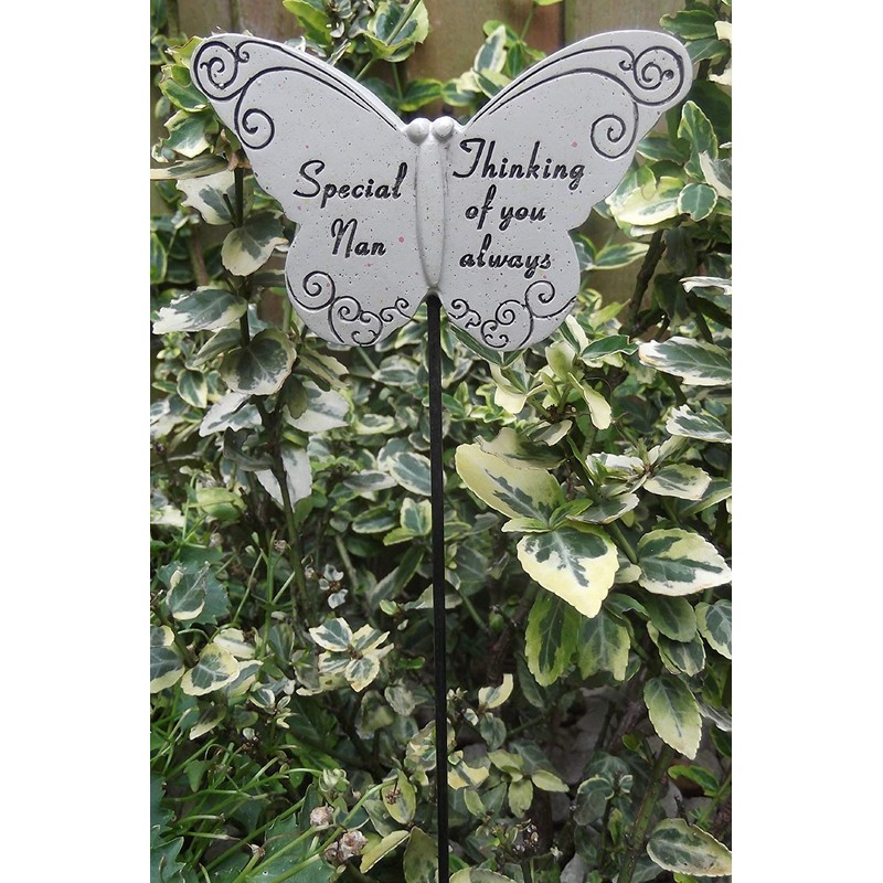 Memorial Butterfly Special Nan on Stick , Put By Grave