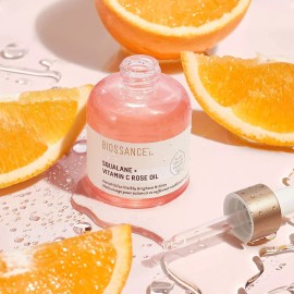 BIOSSANCE Squalane and Vitamin C Rose Oil Facial Brighten Hydrate Firm Skin 30ml