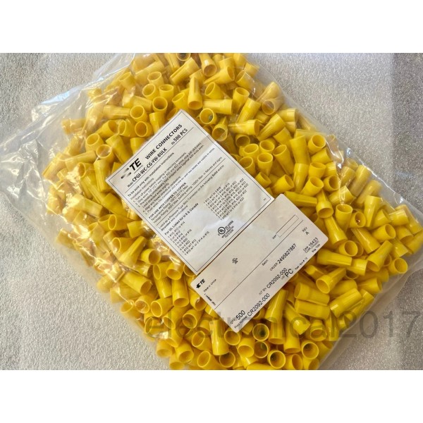 TE Connectivity Lot 500pcs TE Wire Connectors, Twist-on Splice 22-10