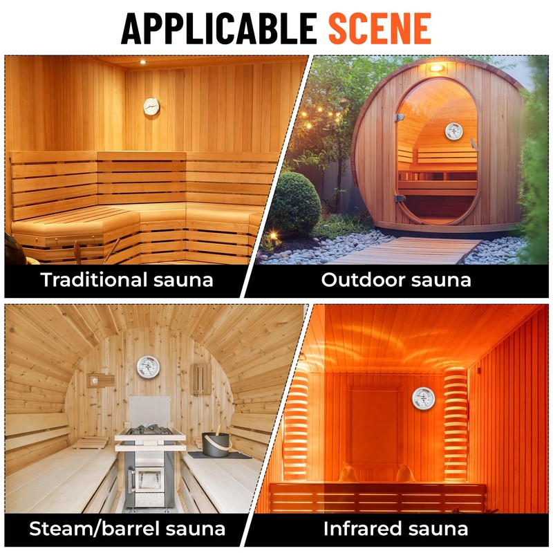 Golden Wave Sauna Thermometer & Hygrometer 2-in-1 – Fahrenheit (70-250°F)