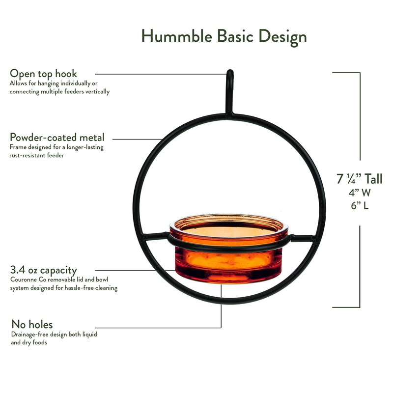 Mosaic Birds M045-200-08 Hummble Basic Bird Feeder Orange