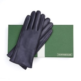 Downholme Vegan Leather Gloves for Women (Dark Blue, XL)