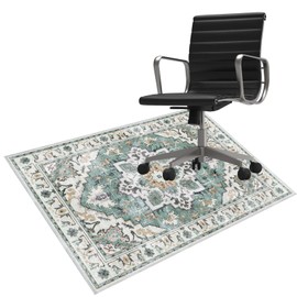 Office Chair Mat for Hardwood Floor, 36"X 48" Vintage Desk Chair Rug for Hard Floors, Anti-Slip Computer Gaming Chair Mat Easy to Roll, Under Desk Rug for Rolling Chair (Green, 36"x48")