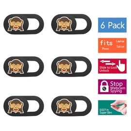 SIREG Webcam Cover Slide Ultra Thin - Cute Monkey Web Camera Cover fits Laptop,Tablet, Computer, Smartphone,Protect Your Privacy and Security,Strong Adhesive