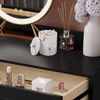 Tonxus Marble Qtip Holder with Lid, White Resin Cotton Swab