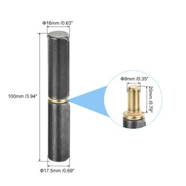 uxcell 4Pcs Weld on Barrel Hinges, 4" x 10/16" (LxD) Carbon Steel Weldable Detachable Barrel Hinges for Metal Gate Swing Door Trailer Ramp, 0.35" Pin OD