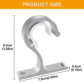Nramwell 2Pcs Adjustable Curtain Rod Brackets, ø20-28mm Drapery Hooks Heavy Duty Aluminum Alloy Fixing Rod Bracket Hanging Rod Holder with Screws for Curtain or Wardrobe (White)