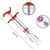 Mikim Meat Injector Syringe with 2 Stainless Steel Needles, Red