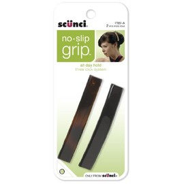 SCUNCI - No-Slip Grip Auto Clasp Barrettes 8.5cm, Colors May Vary - 2 Pack