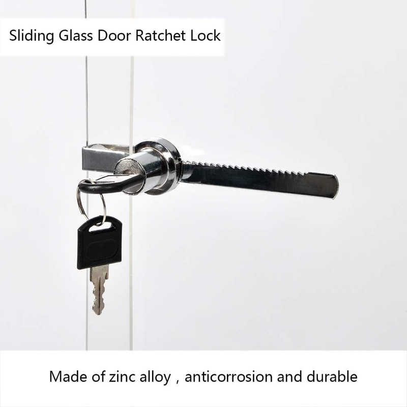 Sissinda Sliding Glass Door Ratchet Lock Display Case Lock with
