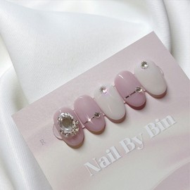 [Handmade Nail Tips] Aurora Syrup Nails  - Short Ballerina / [수제네일팁] 오로라시럽 네일  - 숏발레리나