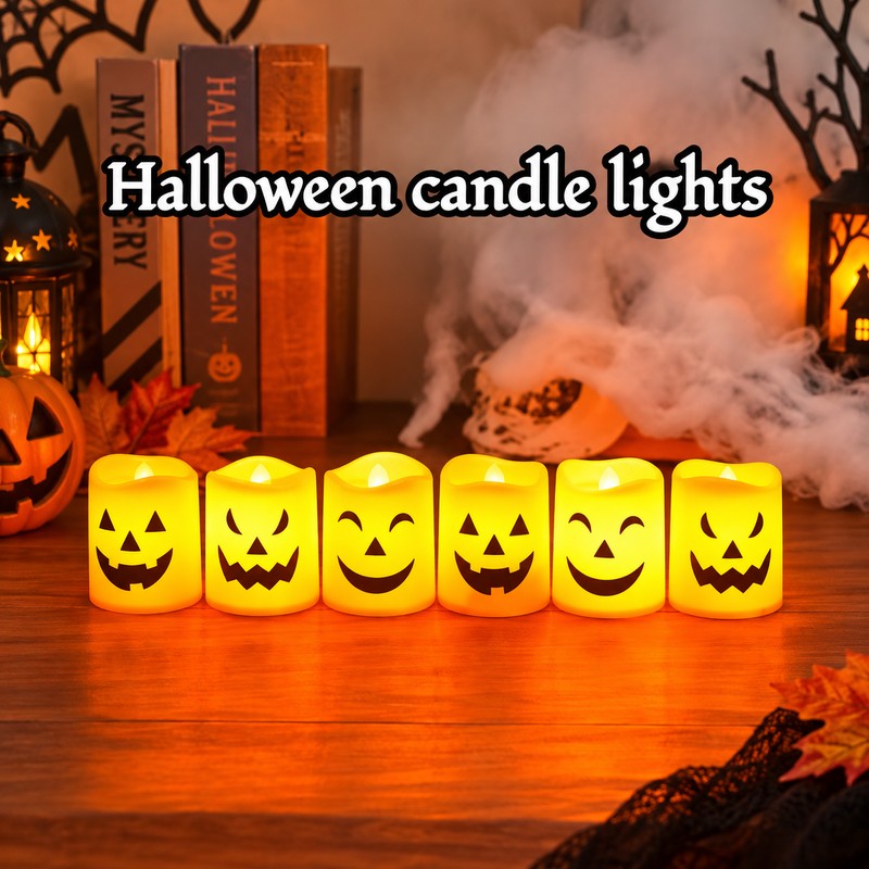 Halloween LED Candle Lights for Party Decor – 6-Piece Jack-O’-Lantern