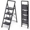 KINGRACK 4 Step Ladder 800lb Capacity, Folding Step Stool with