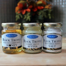 Truffle Trio Sweet and Savory Gourmet Gift Set - All Natural Truffle Acacia Honey, Truffle Salt and Truffle Butter