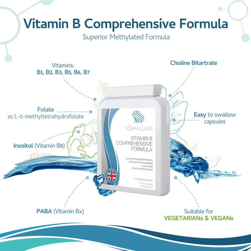 Vitamin B Comprehensive Formula - 90 Capsules - Superior Methylated