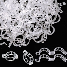 Secured Plastic Plant Clip, Plant Support Clips, Garden Clips for Climbing Plants, Plastic Trellis Clips Plant Support Clips Tomato Grape Vine Vegetables Plant Fixing Clips (100, White)