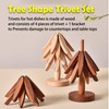 Huipla Wooden Cup Coaster Set,Christmas Tree Shape Trivet Set,4 Wooden