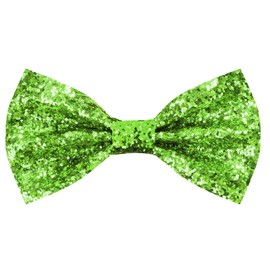 PAFUWEI Light Green Sparkling Glitter Men's Pre-Tied Bow Tie, Shiny Sequins Bowtie Bling Bow Ties Adjustable Length Glittering Bow Tie for Carnival Party