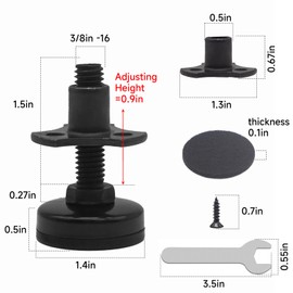 skyzntn Heavy Duty Furniture Levelers 3/8''-16 Thread w/T-Nut Kit，Adjustable Leveling Feet Furniture Levelers Table Feet Heavy Duty Leg Levelers，for Cabinets Sofa Tables Chairs,Support 1320LBs,8 Pack