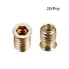 sourcing map Wood Furniture M8x20mm Threaded Insert Nuts Interface Hex