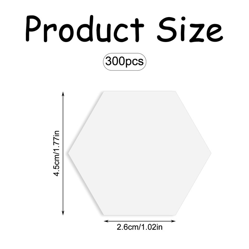 Tabanzhe 300PCS Hexogon Shape Quilting Template Paper 1 Inch Patchwork