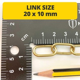 Buy It Better 2m Brass Open Link Chain - for Chandelier & Lighting - Small 20 x 10mm Link Size - Ch-2