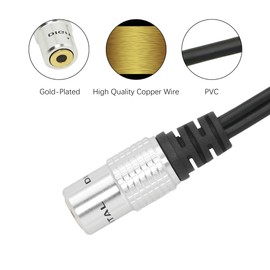 SinLoon Stereo Splitter Y Audio Cable,Premium Aluminium Alloy 3.5 mm (1.8‘‘) Female to Dual 2-RCA Female Gold Plated Adapter Audio Cable(3.5F-2RCA F)